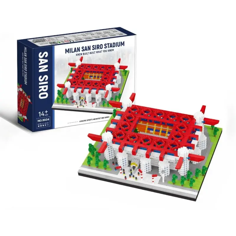 Football Field Theme Plastic Building Blocks, Soccer Building Block, Large Replicas for Football Fans and Collectors, Compatible Mini Bricks System, DIY Assembly Toy Gift, DIY Building Model