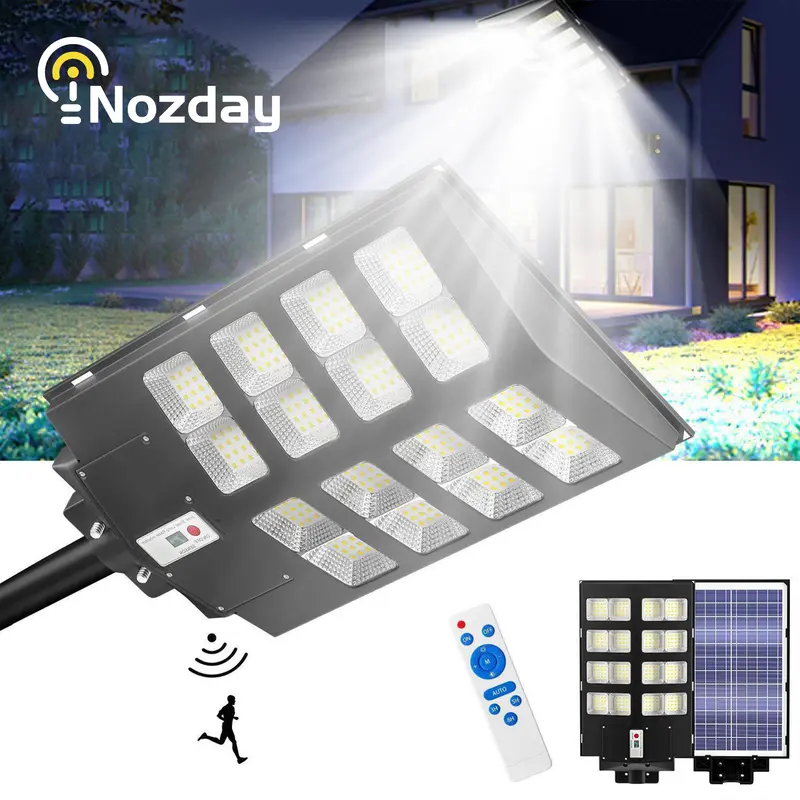 6000W IP67 solar floodlight Solar StreetLights Outdoor lighting Waterproof, 320000 lumens, Dusk to Dawn Solar with Motion Sensor and Remote Control, LED Flood Light, Suitable for courtyards, Gardens, Streets, Basketball Courts