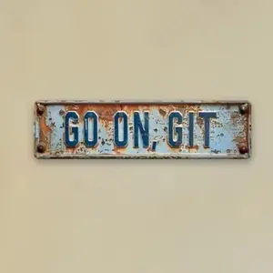 Go on Git Letter Pattern Vintage Metal Sign, Wall Metal Plaque, Wall Decor, Wall Hanging Decor, Home Decor, Farmhouse Porch Decor, Farmhouse Decoration, Room Decor, Living Room Decor