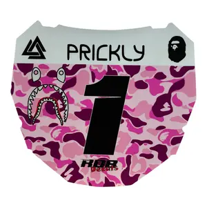 ODI Style Front Number Plate Decal — Pink Designer Camo