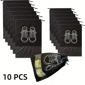 10 Travel Shoe Bags Large Non-Woven Drawstring Organizer Dust-Proof Storage for Men Women Ideal for Travel