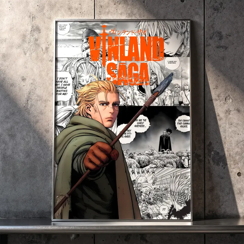 Vinland Saga Anime Poster Unframed, Thorfinn Thorsson Artistic Anime Manga Design, Japanese Wall Art Decor