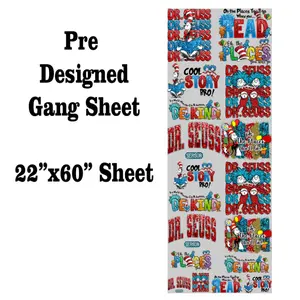 Faux Suess DTF Transfer Gang Sheet | 22" wide x 60" long DTF Gang Sheet | Ready to Press Tshirt Transfers