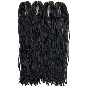 Fuax Locs Crochet Hair Super Lightweight Micro Locs 4 Pack Sister Locs Crochet Hair Synthetic braids Hair Extensions (#1, 18 inches)