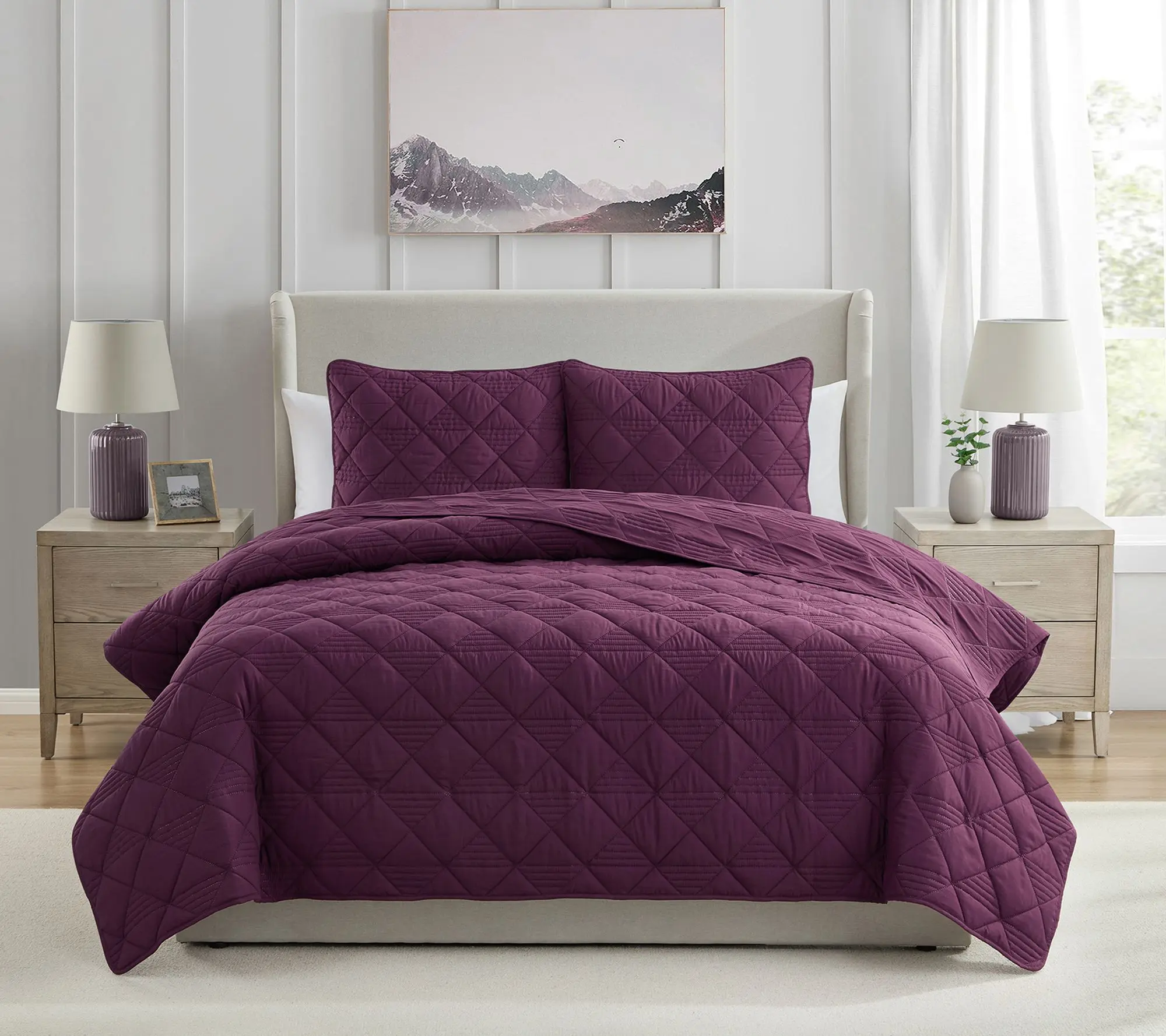 VCNY Home Lucy 3-Piece Diamond Microfiber QuiltSet, King