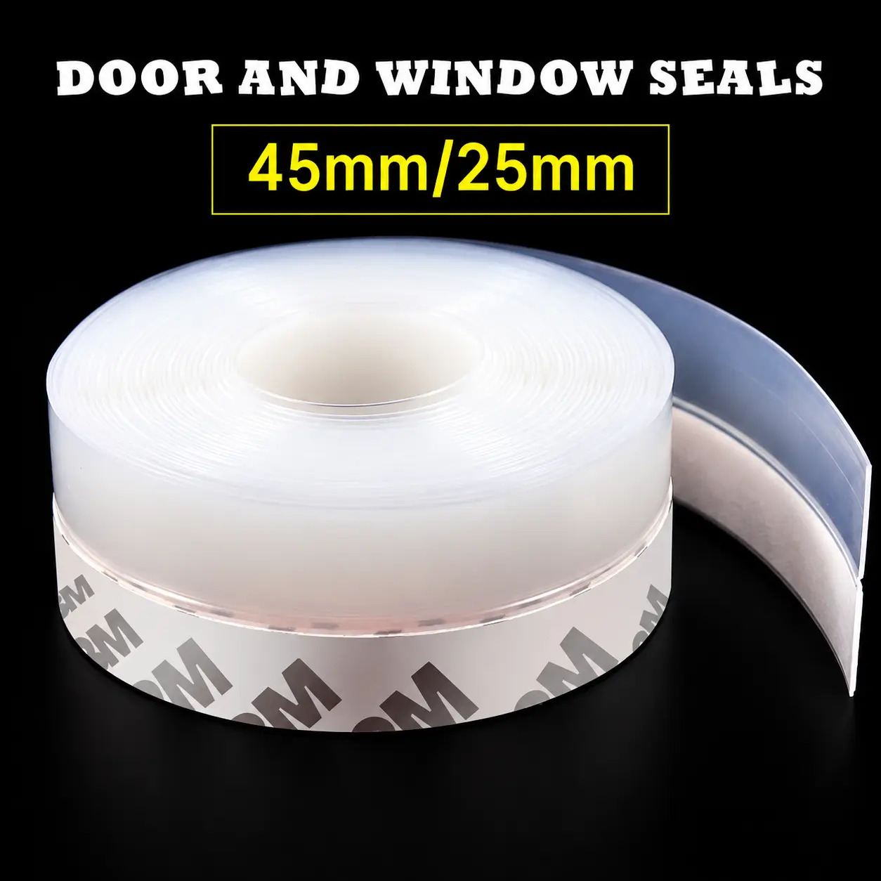 16 Feet Silicone Seal Strip, Weather Stripping Shower Door Bottom Seal  (Transparent,45MM/25MM)