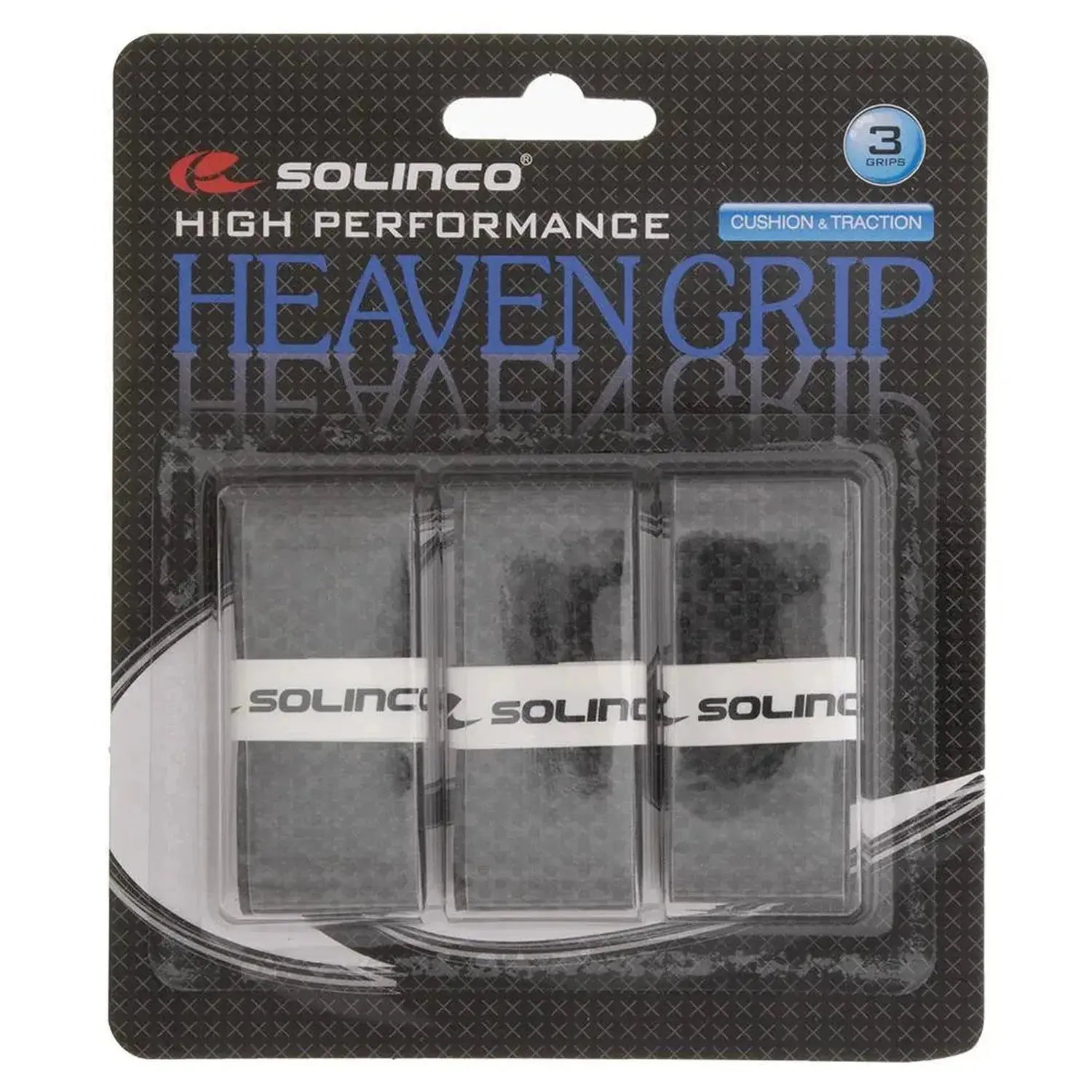 Heaven Dot Matrix Tennis Racket Grip, 3-Pack Grey Overgrip with Dry Cloth Feel, Highly Absorbent for Hot Humid Play