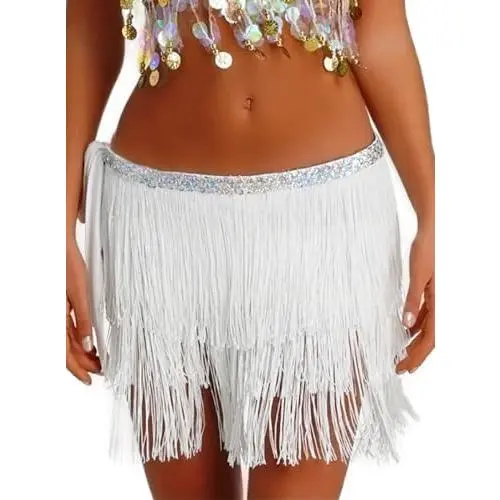 No sequin 3layerfringe white