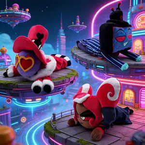 Hazbin Hotel Vox Plush Pillow Cushion 25cm Cute Stuffed Toy With Hat Niffty Anime Merch Kawaii Plushie Soft Doll Stress Relief Toy Anxiety Relief Sensory Toy Horror Theme Halloween Gift Birthday Gift For Kids Adults Room Decor Throw Pillow Gift