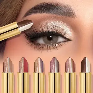 6-Color Starry Glitter Dual-Ended Eyeshadow Stick- Waterproof& Sweatproof, Rotating Design for Easy Application, Buildable Shimmer Effect, Beginner-Friendly, Ideal Gift for All Makeup Looks, Beginnerfriendly Makeup, Dualended Stick