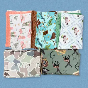 Hunting Theme Western Style Soft Polyester Minky Baby Blanket - Gentle Warmth, Multiple Styles, Nature Prints, 29*43 in Size for Home, Outdoor Use