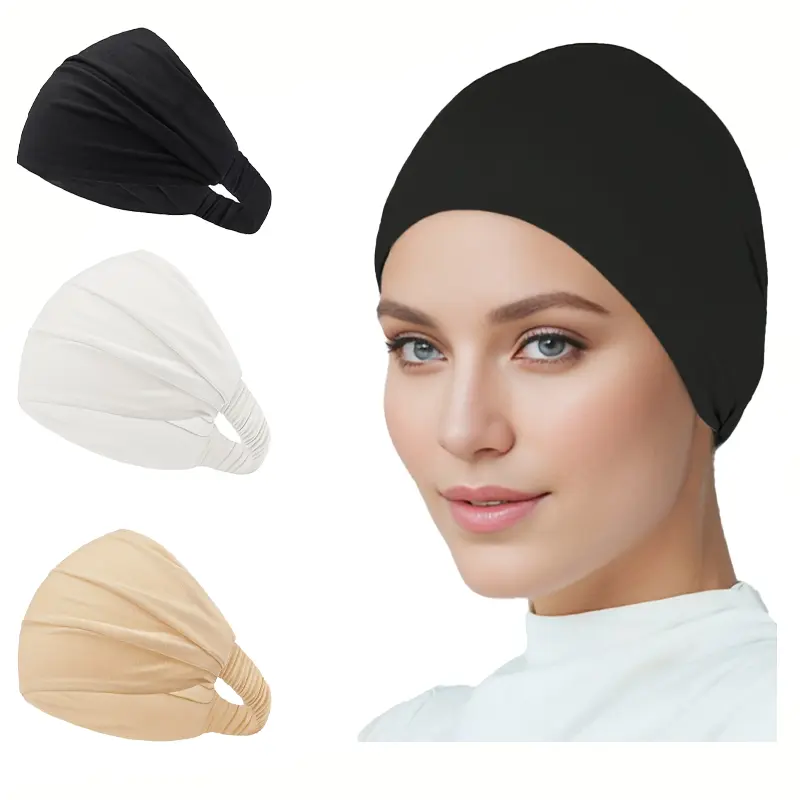 1pcs/2pcs Women's Ruched Elastic Headband Set, Fashion Hair Accessories for Women, Non-Slip Stretch Sweatband for Workout, Running, Yoga, Fitness, Sports, Casual Daily Wear, Trendy Hair Band for Girls