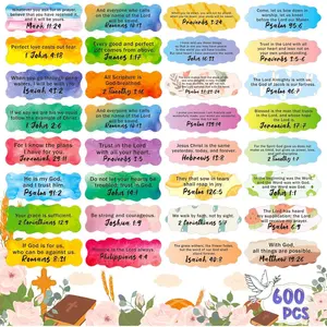 600 Pieces Bible Verse Stickers Inspirational Scripture Stickers, Christian Bible Quote Stickers for Scrapbook Journal Envelope Jusus Faith Stickers for Laptop Present Tags