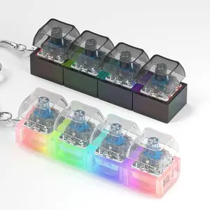 Keyboard Fidget Toys with Keychain – Finger Keyboard Clicker for Stress Relief, Clear Design, Ideal for Passing Time and Gifting, ADHD Fidget Toy, Sensory Stress Reliever for Anxiety & Autism，Valentine's Day Birthday Gift Idea