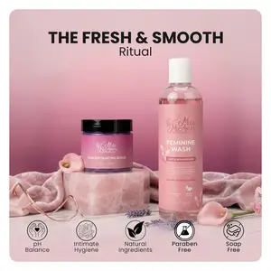 The Fresh & Smooth Ritual – Feminine Wash & Yoni Exfoliating Scrub Set – pH Balanced Intimate Care for Women – Gentle Cleansing, Exfoliating & Refreshing Routine – Daily Freshness & Smooth Skin Duo