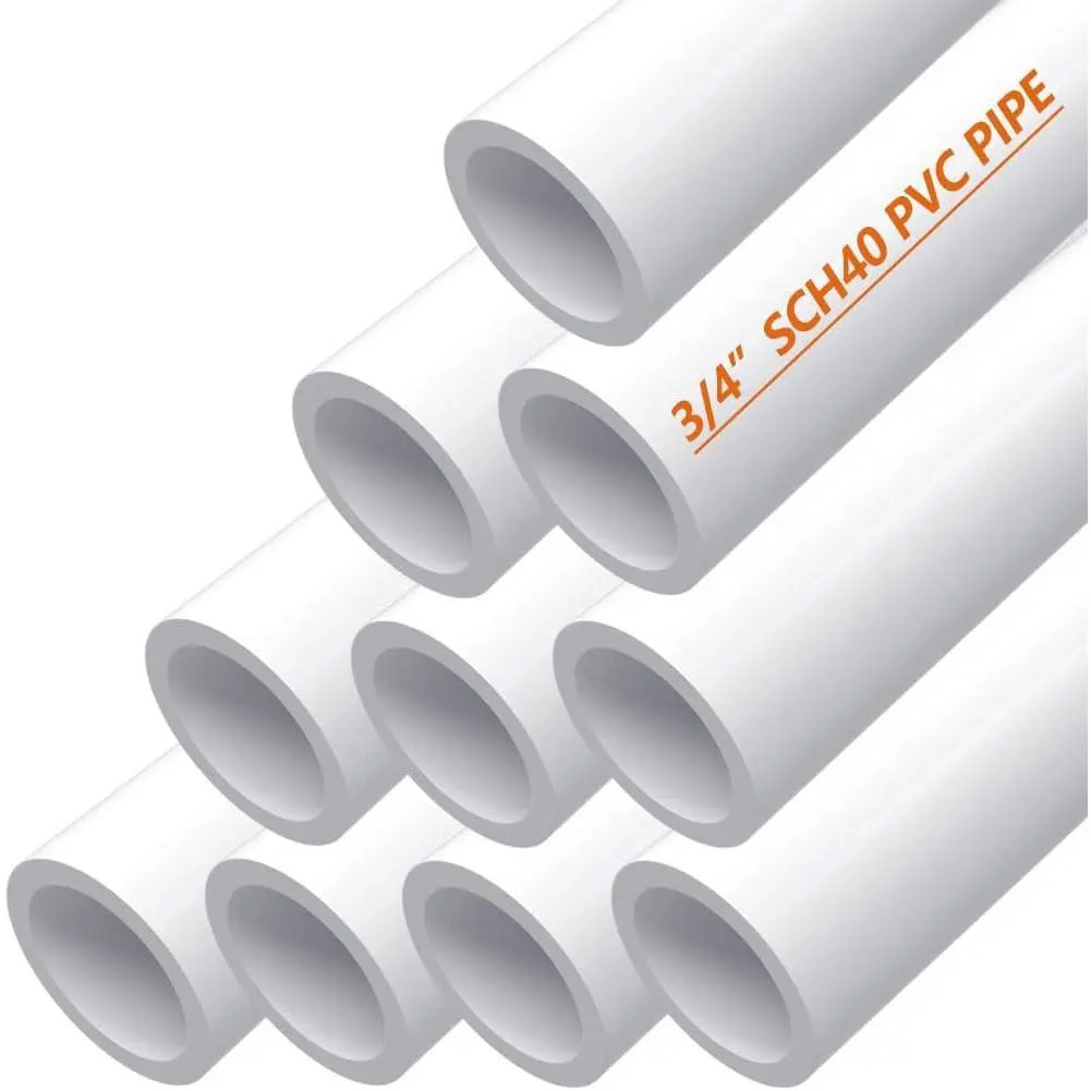 Furniture Grade White Schedule 40 PVC Pipe, 3/4 inch, 10-Pack (40 in Length) - 10 Pipes for DIY Crafts, Workshop, Farm Use, Home Supplies