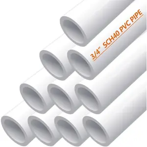 3/4 Inch PVC Pipe, 10-Pack (40 Inch Length), Furniture Grade White Schedule 40 - Ideal for DIY Projects, Home, Garden, Greenhouse, Farm, Workshop & Crafts