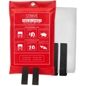 Emergency Fire Blanket for Home, Kitchen, Auto, and RVs—Flame Retardant , Fireproof Fiberglass, portable extinguisher!