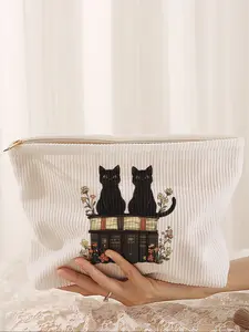 Cute Cat Print Makeup Bag, Makeup Organizer Pouch, Lightweight Multi-Functional Travel Cosmetic Pouch, Casual Style for All Occasions, Stylish Storage Solution, Travel Essentials