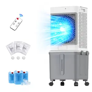 KTO 10Gal Evaporative Air Cooler Fan & Humidifier & Air Cooling &Essential Oil,2500CFM Portable Cooling Fan,3Speeds,7H Timer,Smart Remote,Swamp Cooler Air conditioner for House,Bedroom,Outdoor Camping Vlogging Kit