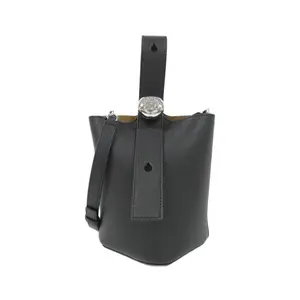 Pre-owned Loewe Calfskin Shoulder Bags Pebble Bucket Bag Mini Calf Shoulder Bag