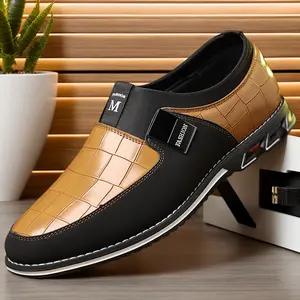 Men’s Slip-On Casual Shoes – Glossy Black Design with Elastic Opening, Comfortable and Fashionable