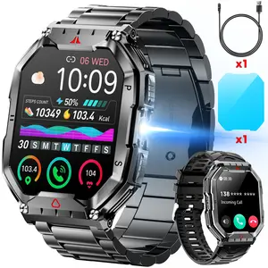 2026 Smart Watch (Answer/Make Call), 2.0" AMOLED Smartwatch for Men, 100+ Sports Fitness Watch, Heart Rate/Sleep Monitor, 60 Days Flashlight,  ATM Waterproof Activity Tracker Android iOS