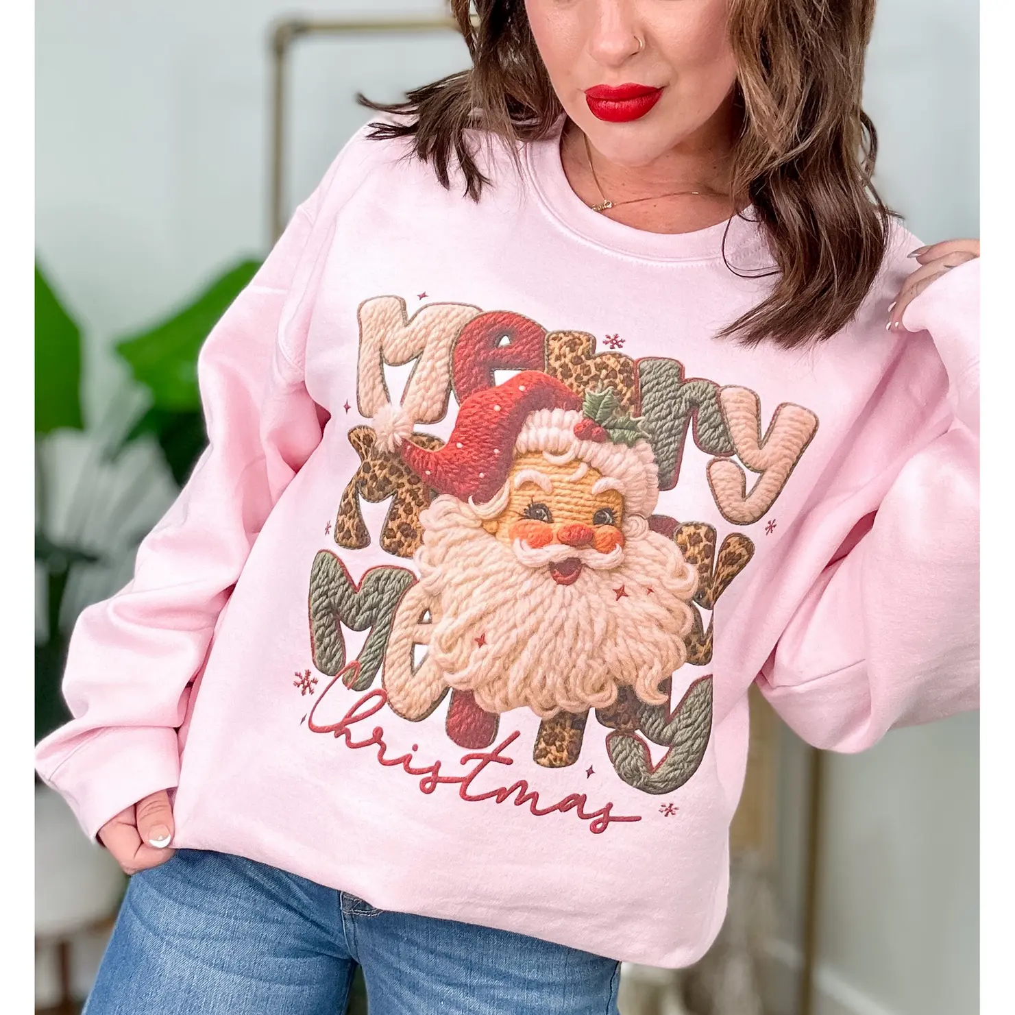 Merry Santa Yarn Graphic Top