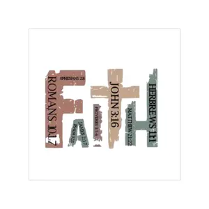 Faith-Inspired Transparent Outdoor Sticker, Christian Sticker for Car, Bible Verse Decal for Outdoor Use, Transparent Square 1pc, Perfect