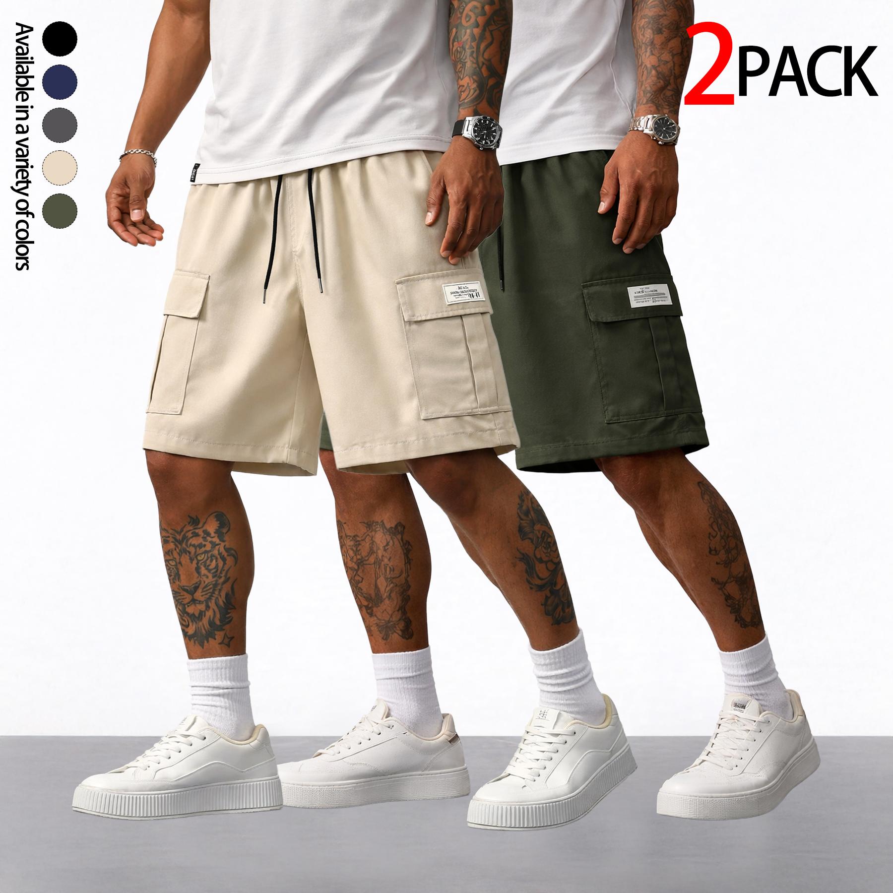 Men’s cargo shorts — heavyweight streetwear brand with multiple pockets, a loose fit that blends hip-hop urban style with practical workwear aesthetics. Suitable for everyday casual wear, fitness training, skateboarding, hiking and mountaineering, and var