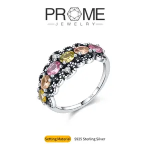 (SR170)S925 Sterling Silver Dopamine Stackable Rings 5A Cubic Zirconia Retro Design Hypoallergenic & Trendy Perfect Gift Gift for Women Everyday Style