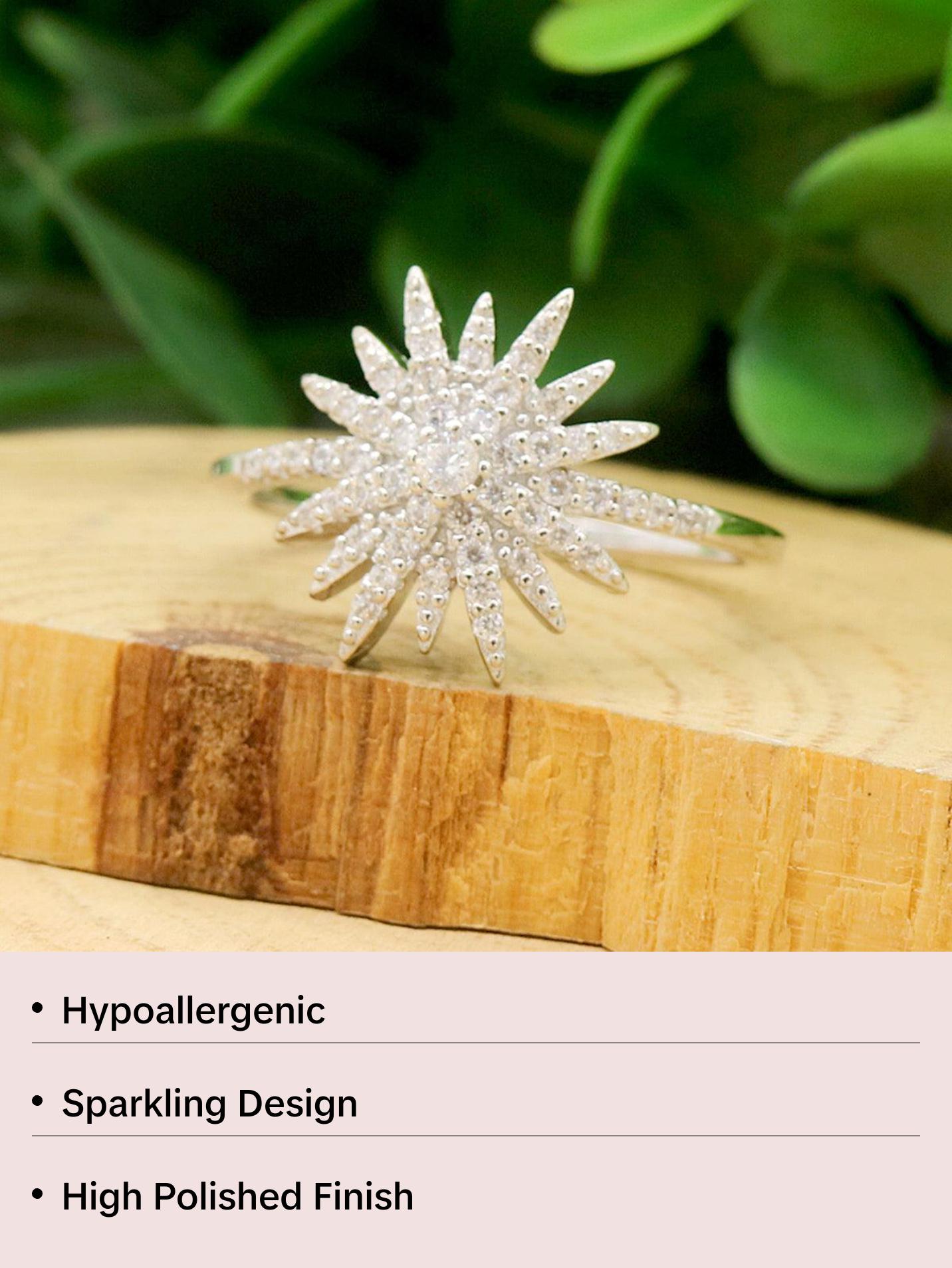 Sterling Silver Shooting Star Ring With crystals from Swarovski