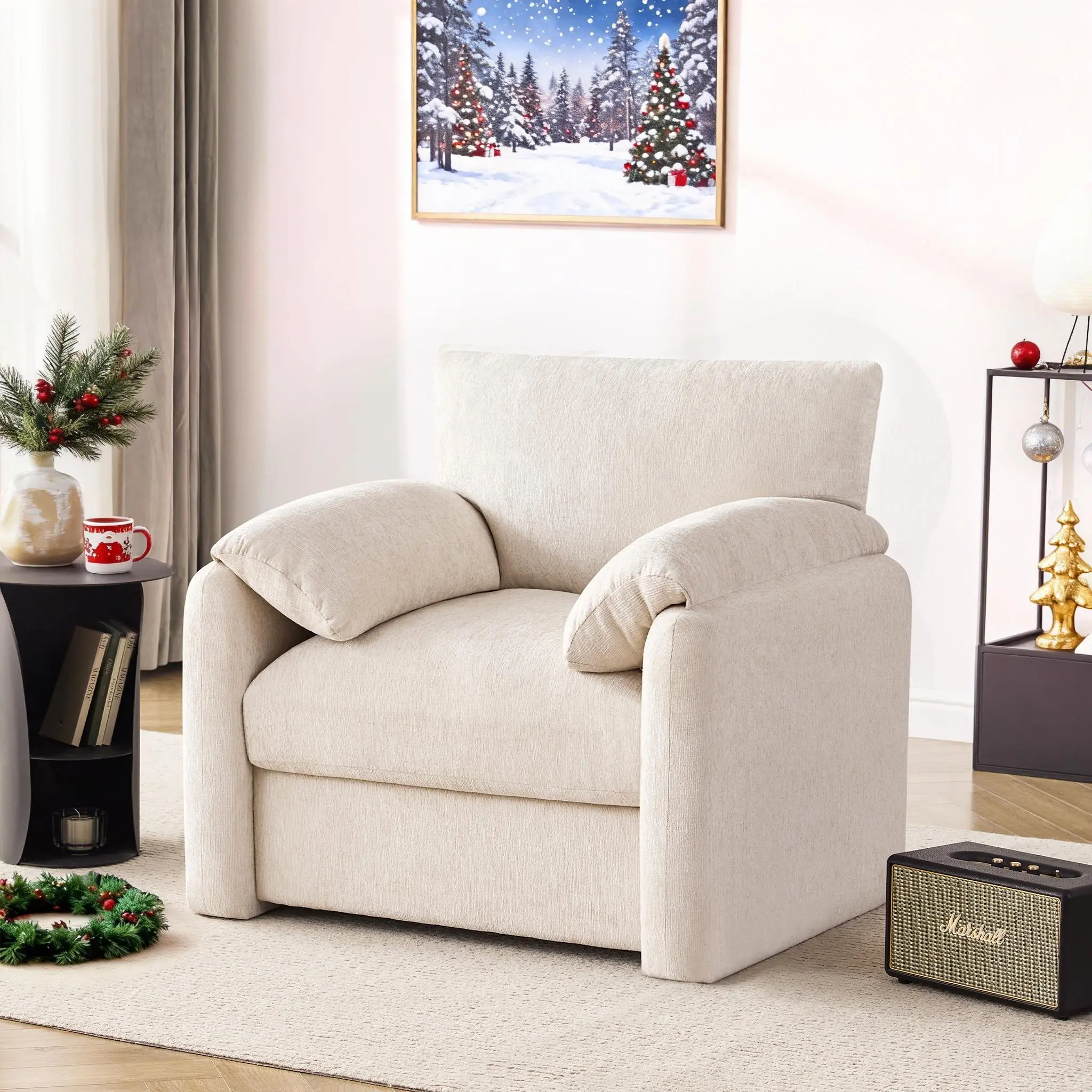 Chenille Oversized Armchair, 38.6
