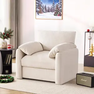 Chenille Oversized Armchair, 38.6" Wide Accent Chairs for Living Room & Bedroom Modern Lounge Chair, Upholstered Mid-Century Reading Chair, Comfy Living Room Chair, Single Sofa Chair