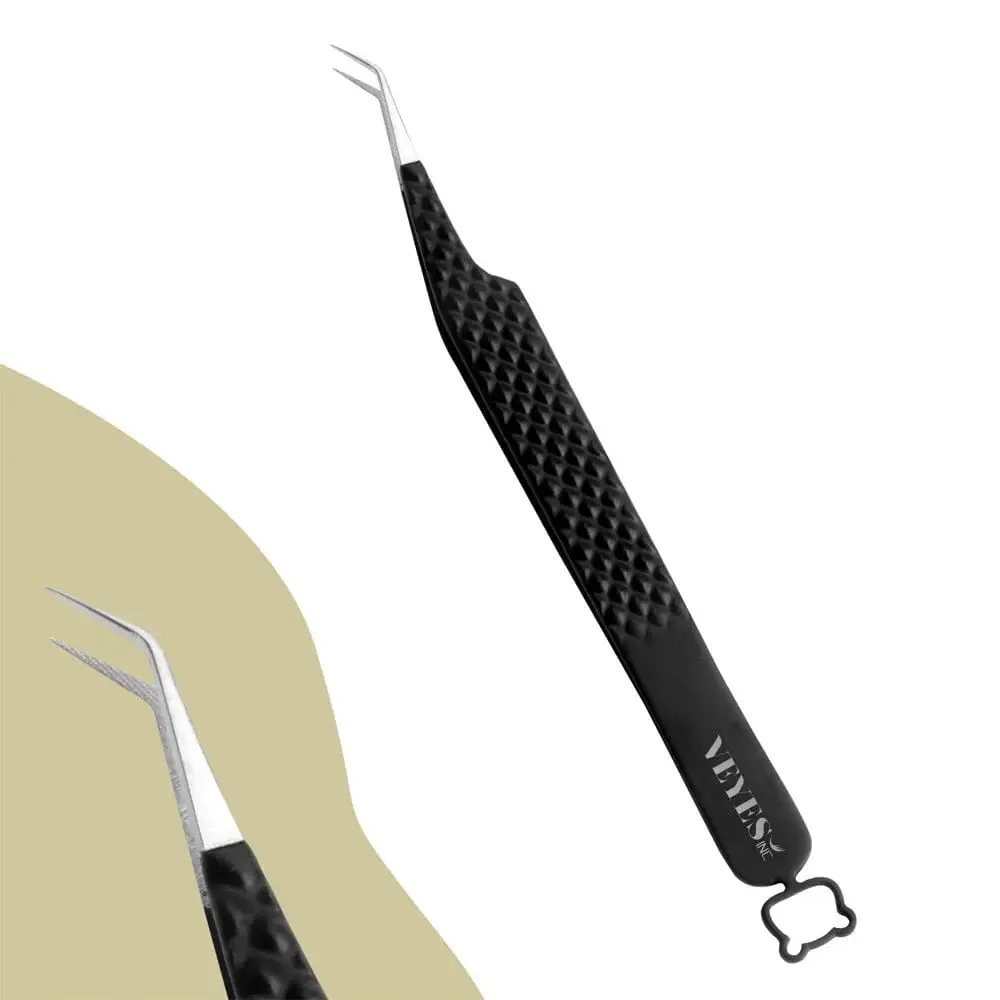 VEYESINC  Eyelash Extensions Tweezers Veyelash Professional Noir Fiber Lash Tweezer