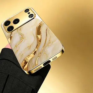 Champagne gold marble pattern phone case for iPhone 6/6S/7/8/SE (2020)/SE (2022)/6 Plus/6S Plus/7 Plus/8 Plus Full coverage, stylish and luxurious, high-value protective case
