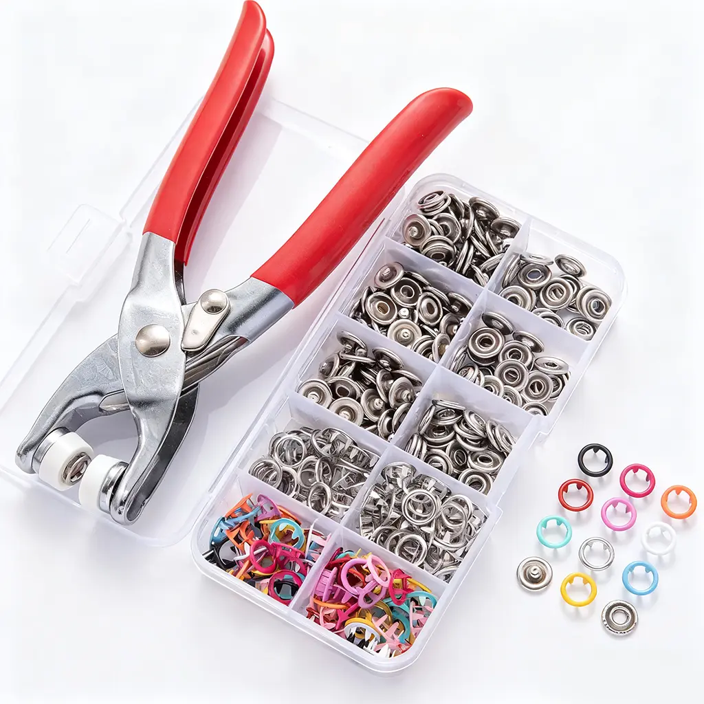 5-Prong Snap Fastener Pliers Kit - Metal Snap Button Press Tool Set, Sewing Accessories and Supplies, Crafting Sewing Tools for Fabric, Clothing Projects
