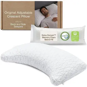 Crescent Adjustable Pillow,  Bed Pillows for ,  &  Support, Crescent  Pillows - Medium Firm for  & Side Sleeper, CertiPUR-/GREENGUARD