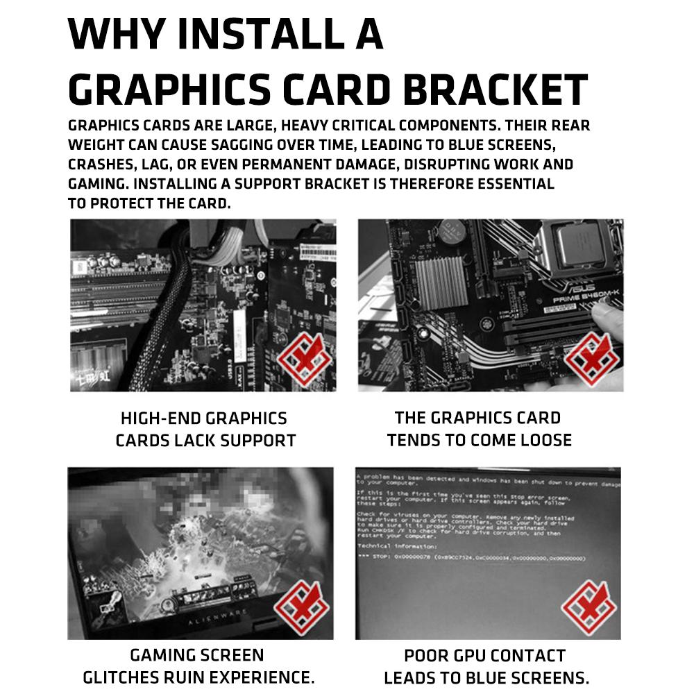 ARGB GPU Support Bracket,with RGB light,ARGB GPU Holder,Height Adjustable,Light Sync to motherboard,Holder bracket for PC GPU,Computer Accessories