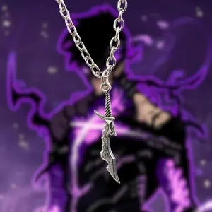 Solo Leveling Anime Sung Jinwoo Necklace - Dagger Pendant, Unisex Design, Metal Coating, Perfect Gift for Anime Fans