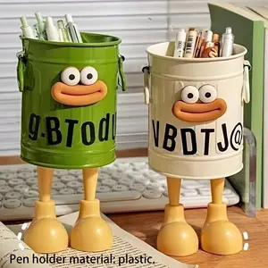 Cartoon Personalized Pen Holder, Simple Vintage Office Storage Bucket, Desktop Organizer, Desk Tidy, Home Learning Storage, Ideal Gift