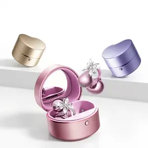 CHENRUIDA M186 Wireless Bluetooth Earbuds: Ring-style earbuds with Hi-Fi sound quality, a mirror-finish design, and a built-in microphone. Featuring stylish, detachable ear hooks, they make the perfect gift for women or your girlfriend.