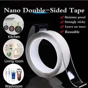 Heavy-Duty Nano Double-Sided Tape, Reusable & Traceless, No Residue Tapes, Strong Adhesive Strips for Home, Office & Car, 3.28ft/6.56ft/9.8ft/16.4f