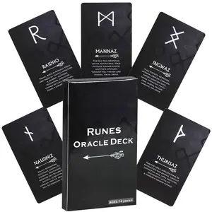 24-Card Rune Oracle Deck, Elder Futhark Runes for Fortune Telling & Divination, Durable Card Stock, Perfect for Parties & Gatherings, Card Games