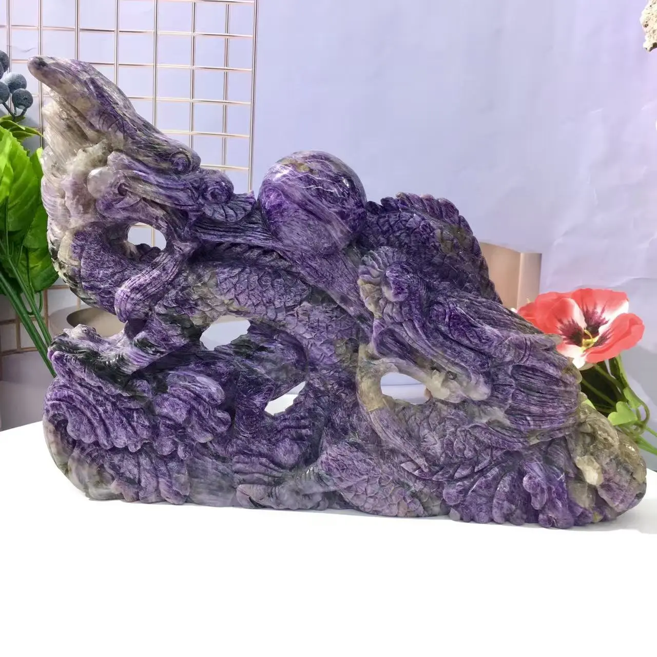 charoite dragon carved