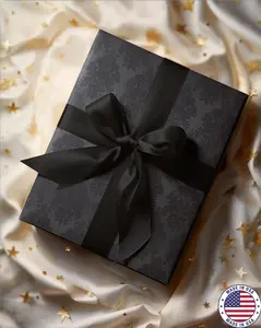 Black Damask Wrapping Paper Gothic Christmas Gift Wrap Elegant Baroque Style Dark Vintage Decor Moody Aesthetic Halloween Gift Wrap