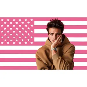 [Best Gift]custom Jacob Elordi American Flag Tapestry - Pink Style