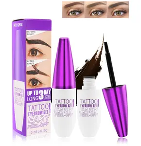 Peel Off Tattoo Eyebrow Gel Tinting,2pcs Brown Peel-Off Tinted Eye Brow Tint, Waterproof Long-lasting Transfer-proof Eyebrow Gel Peel Off,Up to 3 Days,Mother's Day Makeup Gift Kit for Women Girl-02#