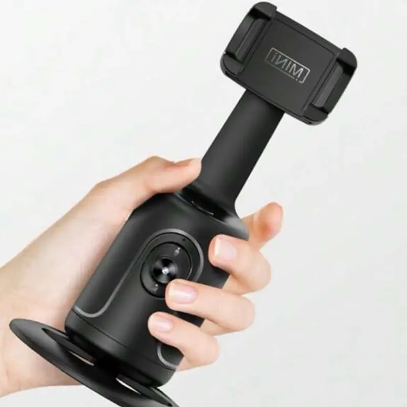 MIMI Tripod with Automatic Facial Tracking No App Needed 360° Rotating Stand for Body & Smartphone Smart Filming Support Ideal for Vlogs Live Videos Rechargeable Phone
