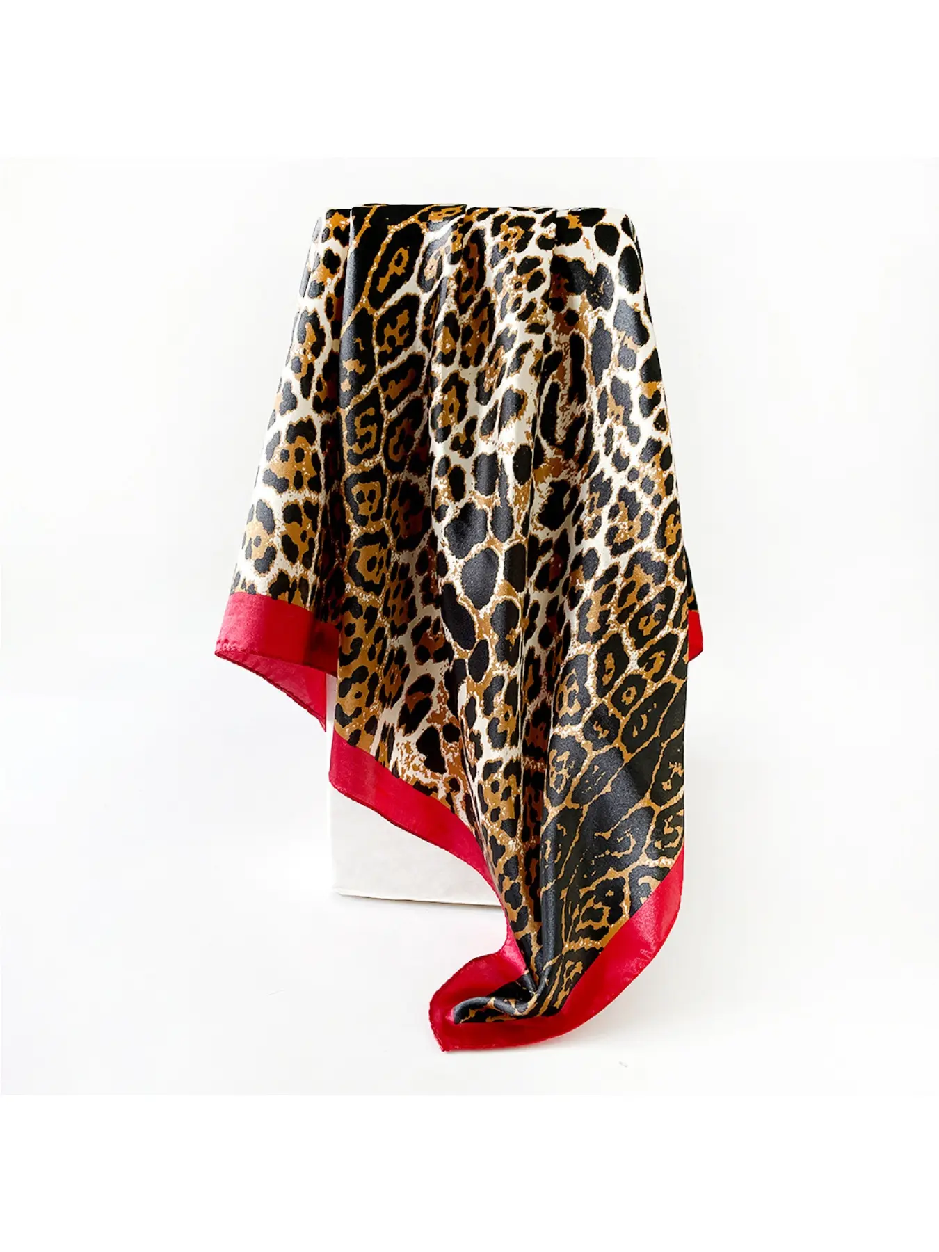 Leopard Print Silk Scarf, Retro Vintage Multifunctional  display picture 3